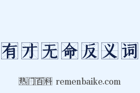 有才无命反义词是什么意思的图片
